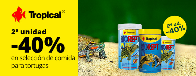 Tropical: -40% en la 2ª unidad en selección de comida para tortugas